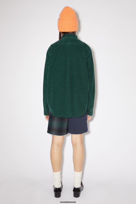Acne Studios vaatteet yön vihreä 0VF2B22 vakosametti overshirt unisex