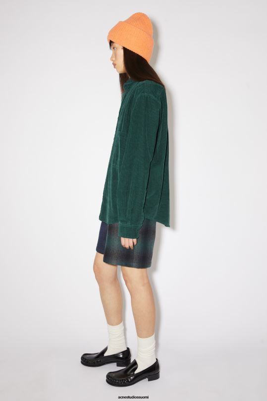 Acne Studios vaatteet yön vihreä 0VF2B22 vakosametti overshirt unisex