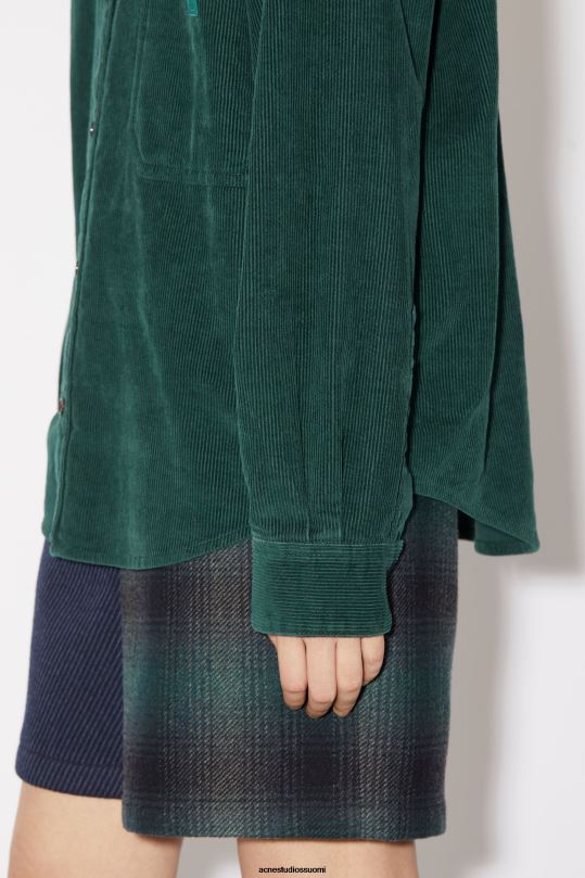 Acne Studios vaatteet yön vihreä 0VF2B22 vakosametti overshirt unisex