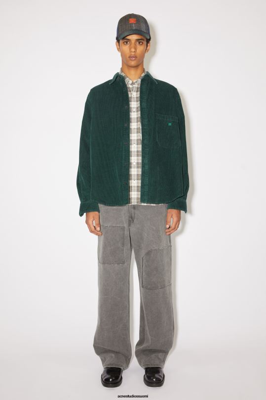Acne Studios vaatteet yön vihreä 0VF2B900 vakosametti overshirt unisex