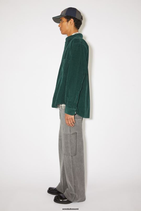 Acne Studios vaatteet yön vihreä 0VF2B900 vakosametti overshirt unisex
