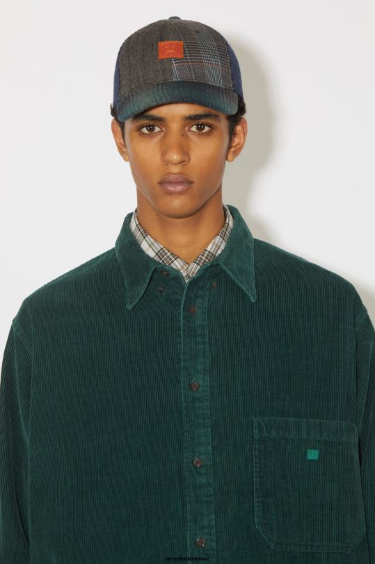Acne Studios vaatteet yön vihreä 0VF2B900 vakosametti overshirt unisex
