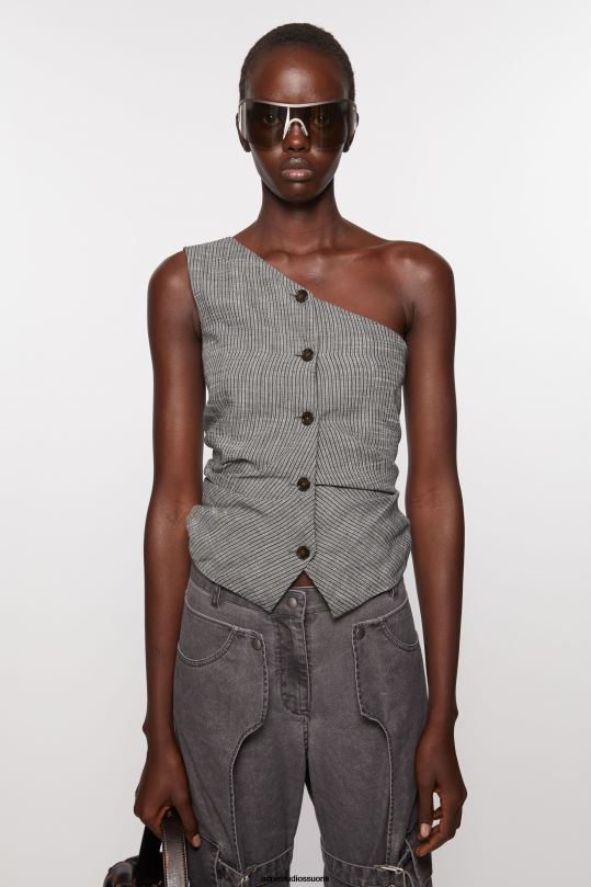Acne Studios vaatteet harmaa melansi 0VF2B173 olkapäältä liivin toppi
