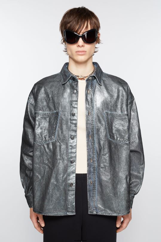 Acne Studios vaatteet hopea/sininen 0VF2B998 denim paita - rento istuvuus