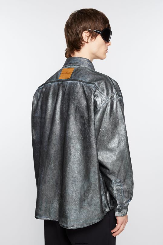 Acne Studios vaatteet hopea/sininen 0VF2B998 denim paita - rento istuvuus