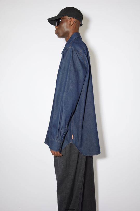 Acne Studios vaatteet indigonsininen 0VF2B1006 denim napillinen paita