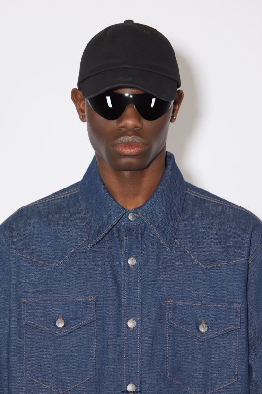 Acne Studios vaatteet indigonsininen 0VF2B1006 denim napillinen paita