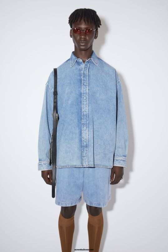 Acne Studios vaatteet indigonsininen 0VF2B1175 denim napillinen paita