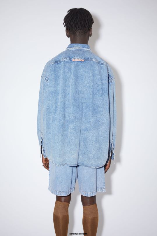 Acne Studios vaatteet indigonsininen 0VF2B1175 denim napillinen paita