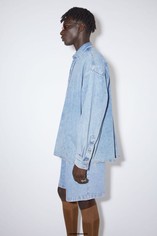 Acne Studios vaatteet indigonsininen 0VF2B1175 denim napillinen paita