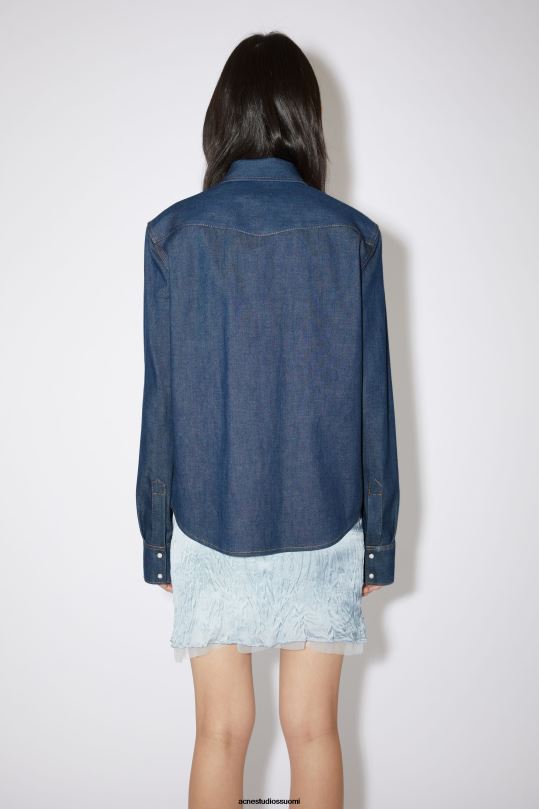 Acne Studios vaatteet indigonsininen 0VF2B408 denim napillinen paita