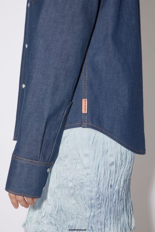 Acne Studios vaatteet indigonsininen 0VF2B408 denim napillinen paita
