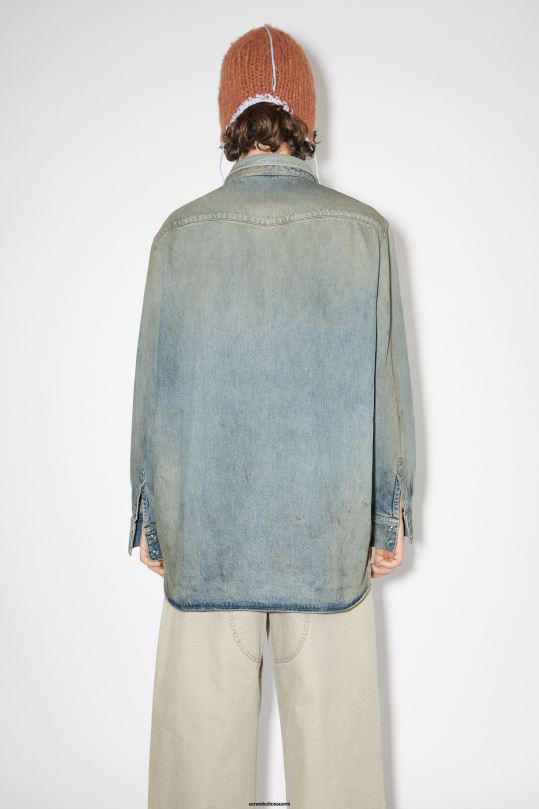 Acne Studios vaatteet keski sininen 0VF2B1009 denim napillinen paita