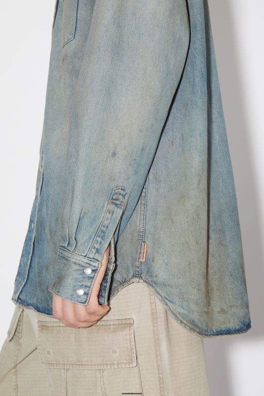Acne Studios vaatteet keski sininen 0VF2B1009 denim napillinen paita