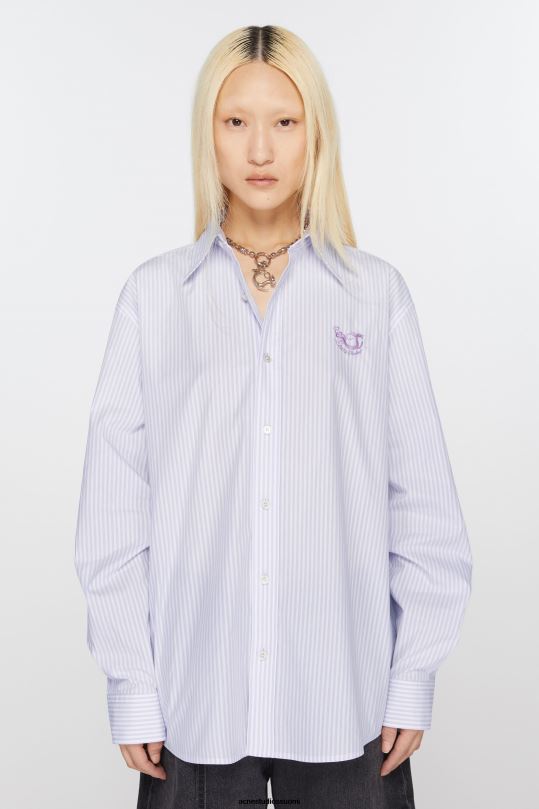 Acne Studios vaatteet lila/valkoinen 0VF2B376 napillinen paita