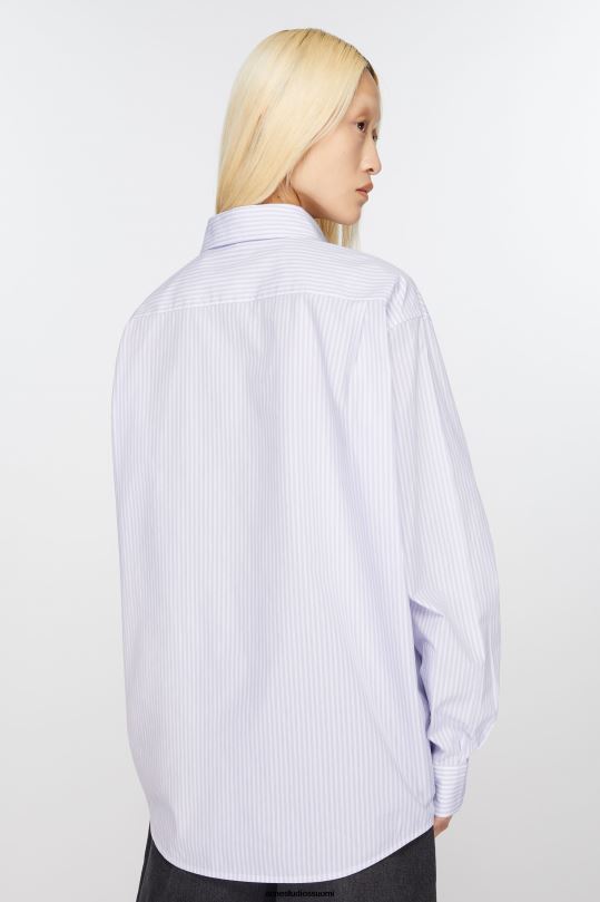 Acne Studios vaatteet lila/valkoinen 0VF2B376 napillinen paita
