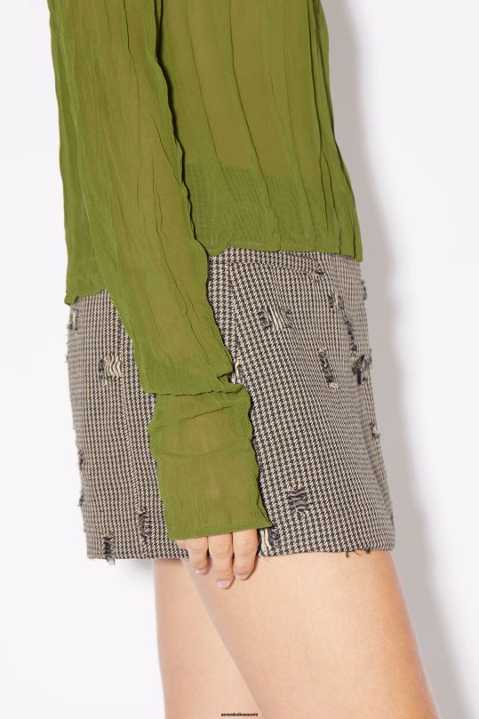 Acne Studios vaatteet merilevän vihreä 0VF2B189 ryppyinen korkea kaula top kiitotien show