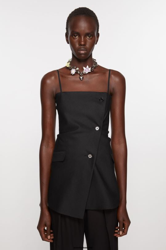Acne Studios vaatteet musta 0VF2B172 hihna puvun toppi