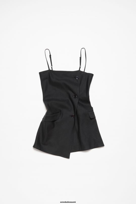 Acne Studios vaatteet musta 0VF2B172 hihna puvun toppi