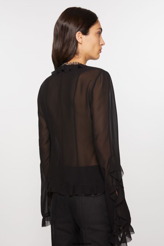 Acne Studios vaatteet musta 0VF2B175 röyhelöpusero