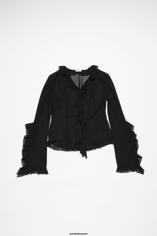 Acne Studios vaatteet musta 0VF2B175 röyhelöpusero
