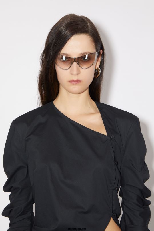 Acne Studios vaatteet musta 0VF2B190 epäsymmetrinen pusero kiitotien show
