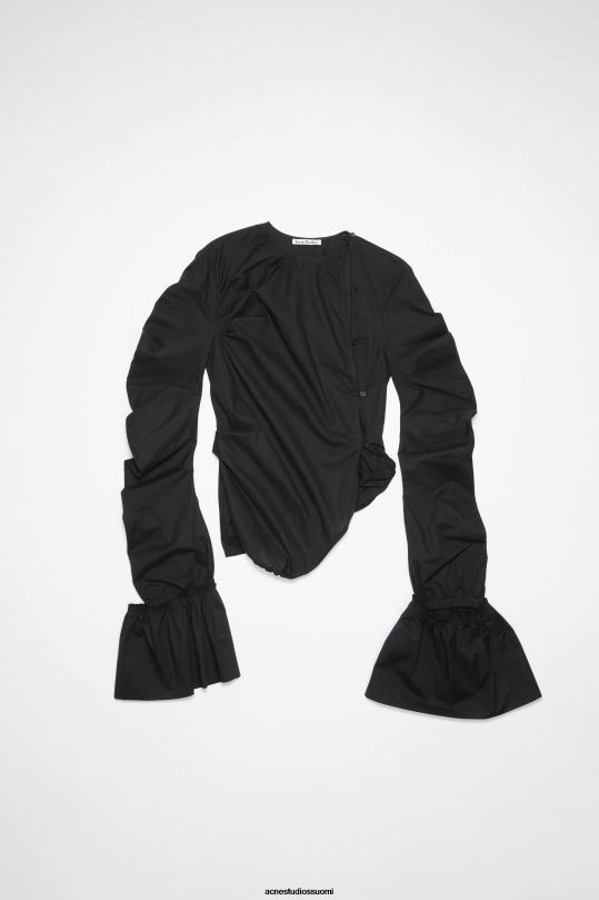 Acne Studios vaatteet musta 0VF2B190 epäsymmetrinen pusero kiitotien show