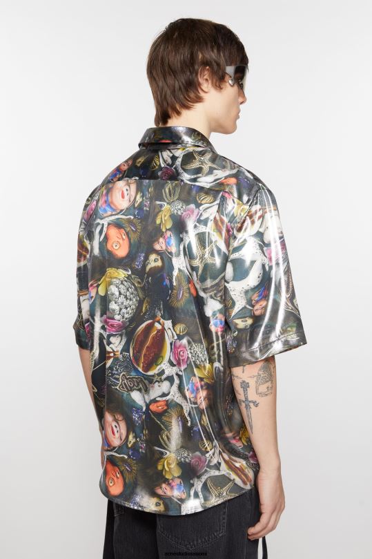 Acne Studios vaatteet musta monivärinen 0VF2B994 lyhythihainen paita