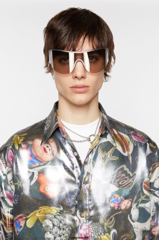 Acne Studios vaatteet musta monivärinen 0VF2B994 lyhythihainen paita