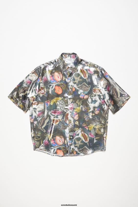 Acne Studios vaatteet musta monivärinen 0VF2B994 lyhythihainen paita