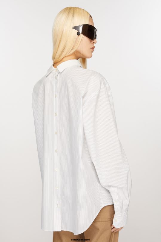 Acne Studios vaatteet oliivinvihreä/valkoinen 0VF2B171 raidallinen paita