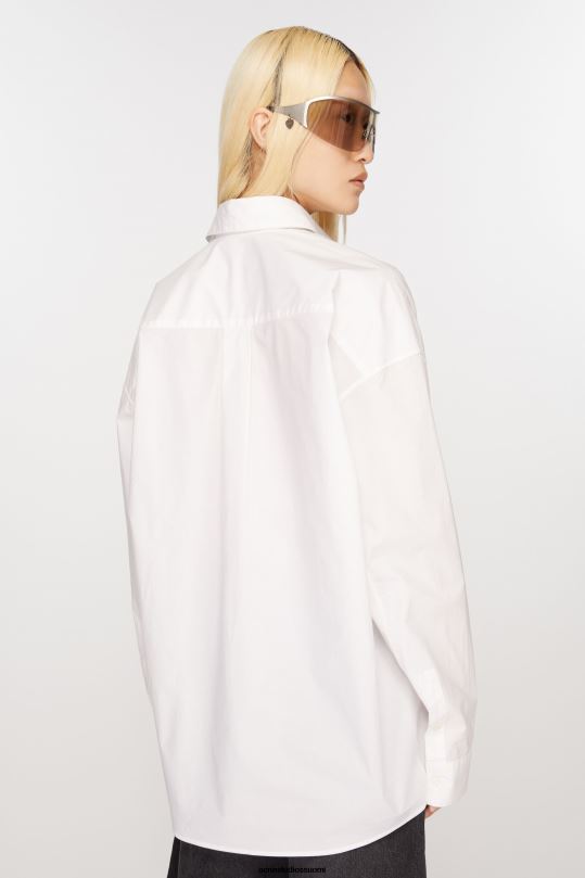 Acne Studios vaatteet optinen valkoinen 0VF2B367 napillinen paita