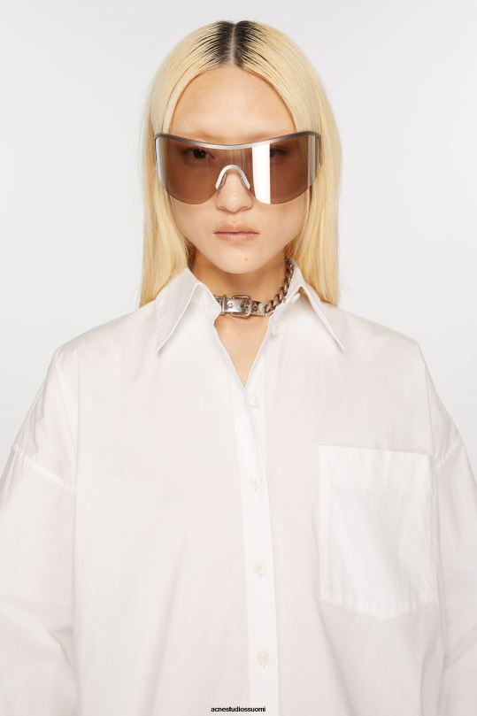 Acne Studios vaatteet optinen valkoinen 0VF2B367 napillinen paita