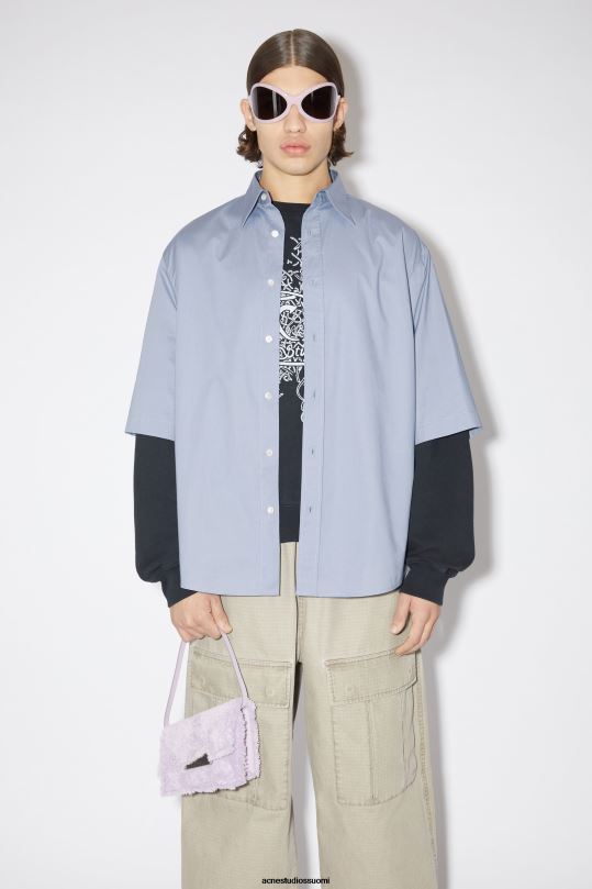 Acne Studios vaatteet pölyinen sininen 0VF2B1004 lyhythihainen nappi