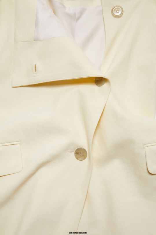 Acne Studios vaatteet pehmeä keltainen 0VF2B174 hihna puvun toppi