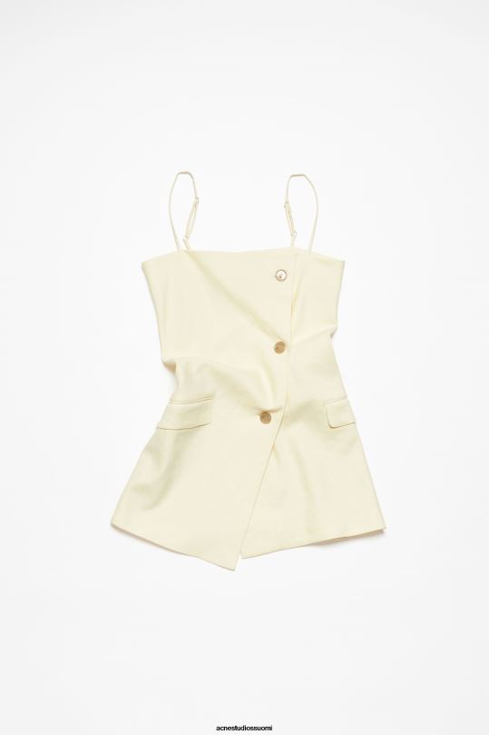 Acne Studios vaatteet pehmeä keltainen 0VF2B174 hihna puvun toppi
