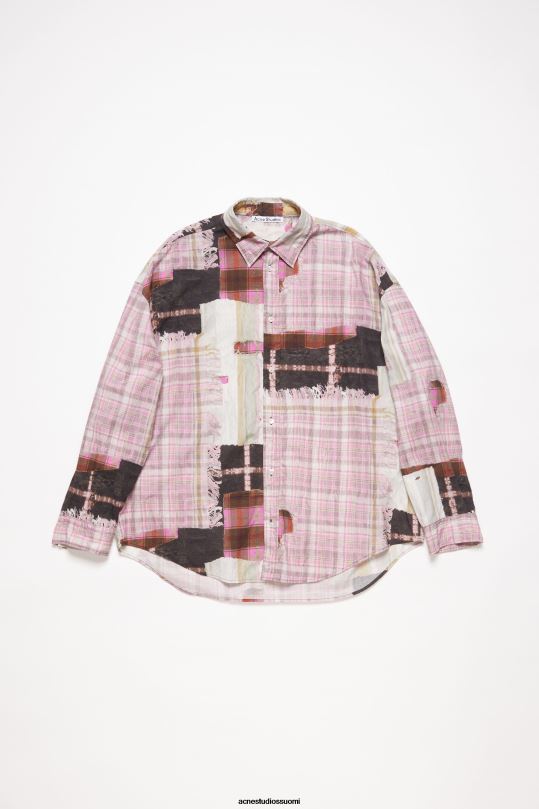 Acne Studios vaatteet pinkki monivärinen 0VF2B993 painatus napittava paita