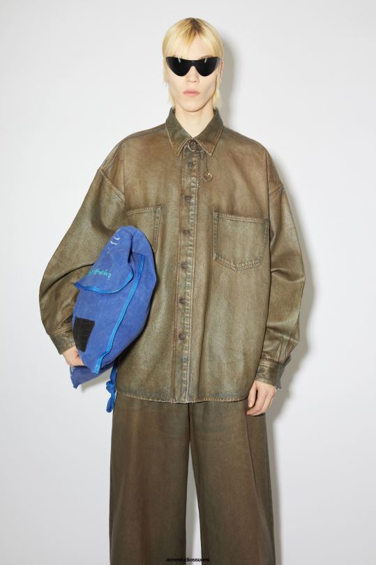 Acne Studios vaatteet sininen/beige 0VF2B1010 denim napillinen paita