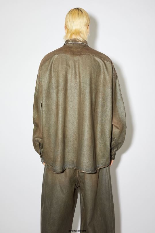 Acne Studios vaatteet sininen/beige 0VF2B1010 denim napillinen paita