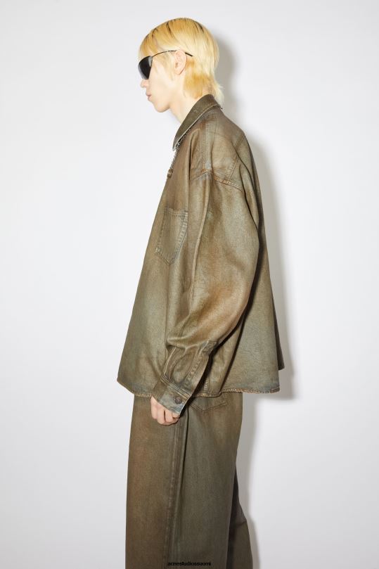 Acne Studios vaatteet sininen/beige 0VF2B1010 denim napillinen paita