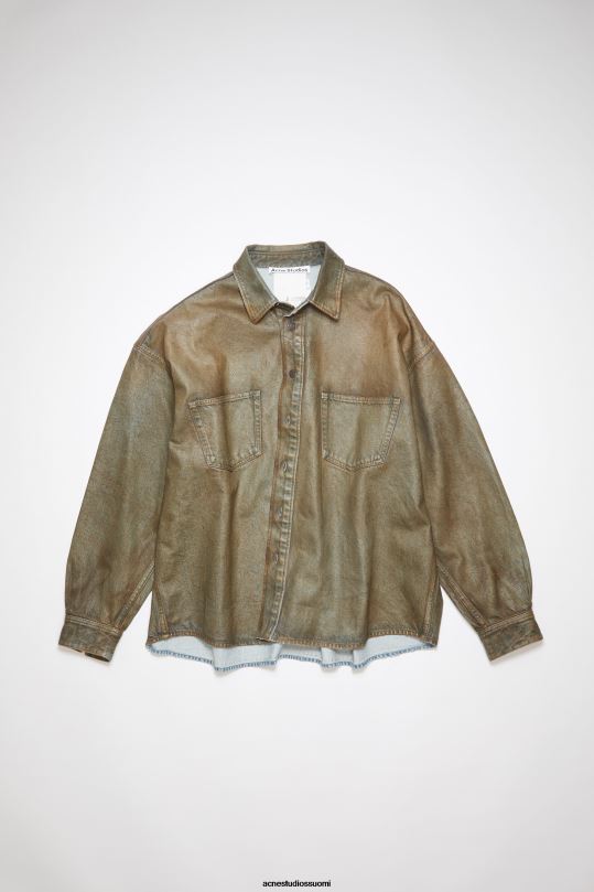 Acne Studios vaatteet sininen/beige 0VF2B1010 denim napillinen paita