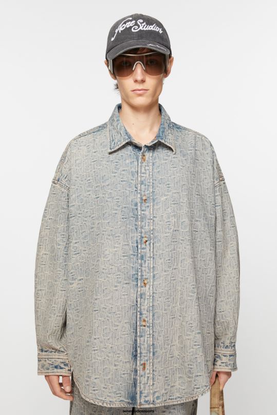 Acne Studios vaatteet sininen/beige 0VF2B990 denim paita - rento istuvuus