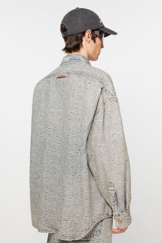 Acne Studios vaatteet sininen/beige 0VF2B990 denim paita - rento istuvuus