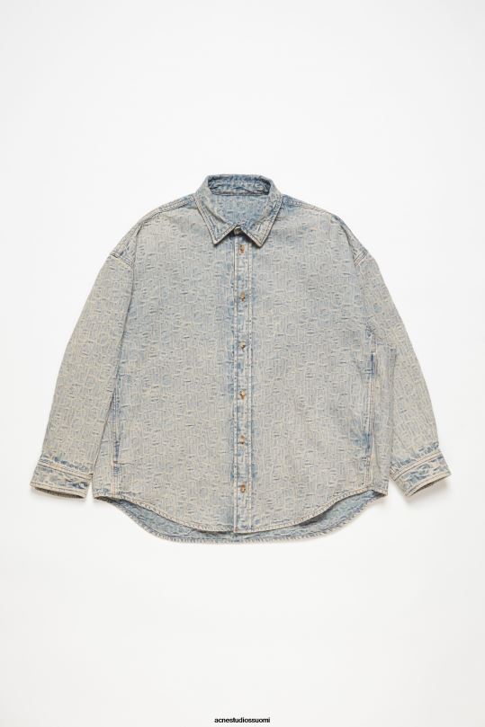 Acne Studios vaatteet sininen/beige 0VF2B990 denim paita - rento istuvuus
