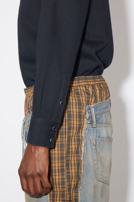 Acne Studios vaatteet sininen musta 0VF2B1007 denim napillinen paita