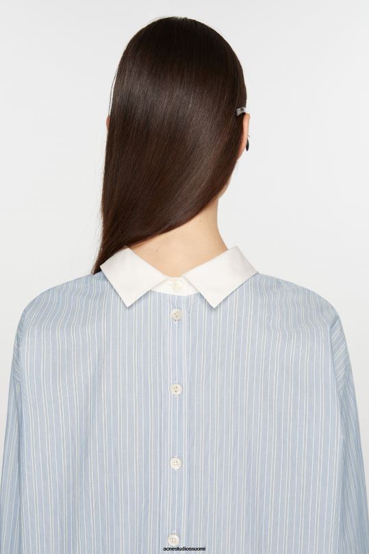 Acne Studios vaatteet sinivalkoinen 0VF2B170 raidallinen paita