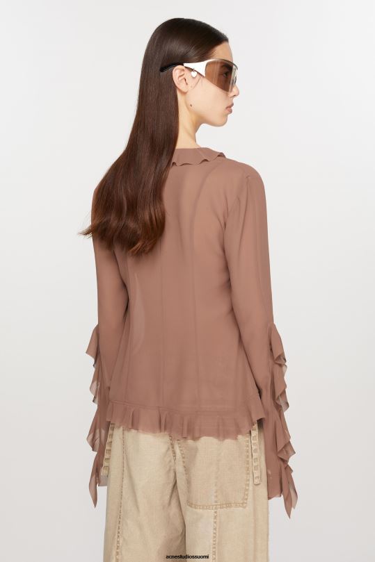 Acne Studios vaatteet toffeen ruskea 0VF2B167 röyhelöpusero