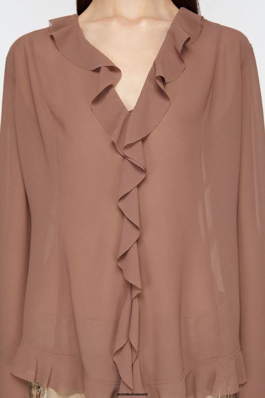 Acne Studios vaatteet toffeen ruskea 0VF2B167 röyhelöpusero