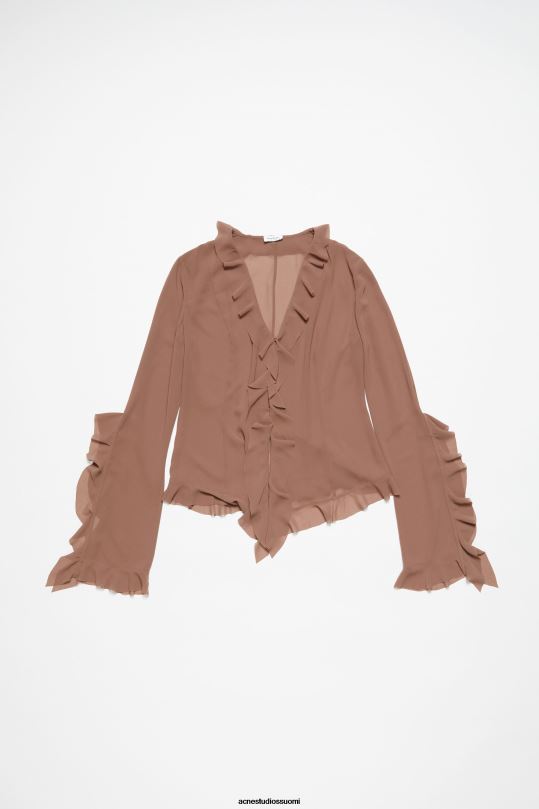 Acne Studios vaatteet toffeen ruskea 0VF2B167 röyhelöpusero