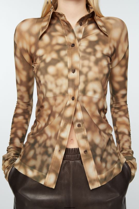 Acne Studios vaatteet tumman ruskea 0VF2B169 printti paita